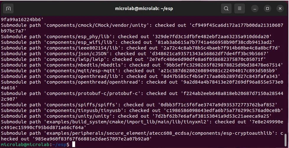 Завершение процесса установки ESP-IDF на Linux Завершение процесса установки ESP-IDF на Linux