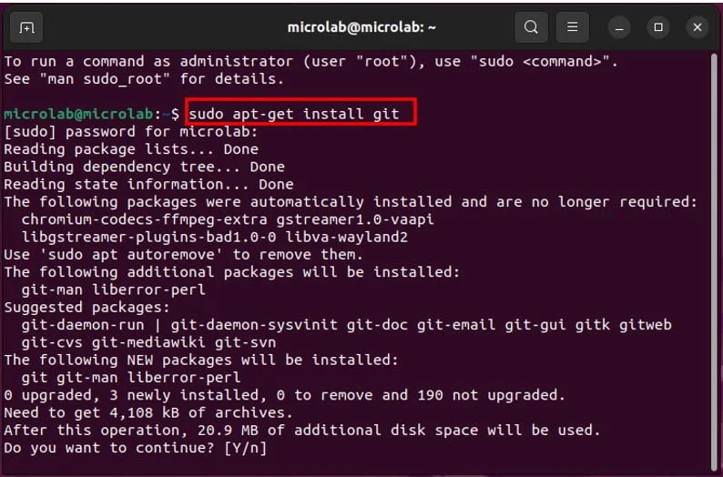 Процесс установки Git в Linux Ubuntu Процесс установки Git в Linux Ubuntu